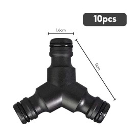 Y-piece branch connector, 10 pieces coupling, hose divider, plastic hose splitter (3 way) branch connector connector for hose branch (black)