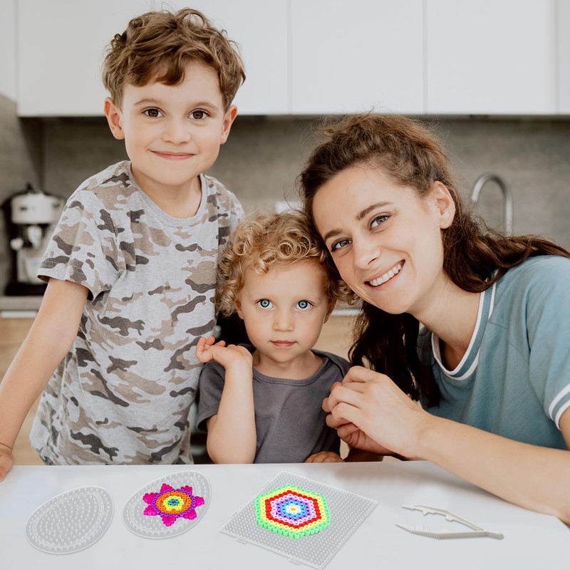 Pack of 6 Ironing Beads Stencils, Pegboards Ironing Beads for