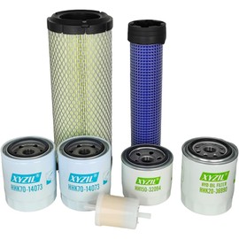 XYZIL Maintenance Filter Kit 77700-03307 Compatible with Kubota RTV1100 (S/N>=31003) HH160-32093 HHK72-14080 HHK70-14073 12581-43012 TA040-93230 TA040-93220 HHK71-14080 Engine Oil Hydraulic Fuel Air
