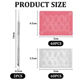 Belligern Cuticle Pusher Tool 2 Pcs Cuticle Pusher, Stainless Steel Nail Tools Round Bevel Nail Scraper with 100 Grit Sandpaper 50 Grains and 150 Grit Sandpaper 50 Grains for Manicure Pedicure