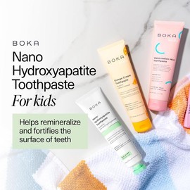 Boka Fluoride Free Toothpaste Nano Hydroxyapatite, Helps Remineralize, Sensitive Teeth, Whitening - Ela Mint, Orange Cream, Watermelon Mint, 3pk