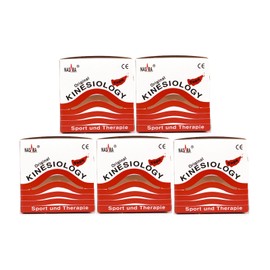 Original Nasara Kinesiology Tape 5 cm x 5 m 5 Rolls Red