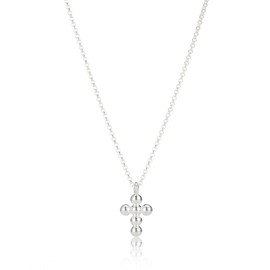 925 Sterling Silver Serenity Cross Necklace for Girls. Ideal for Baptism, First Communion Gifts, Quinceañera, Flower Girl and Bridesmaid Gifts - Adjustable Faith Jewelry by Molly B London