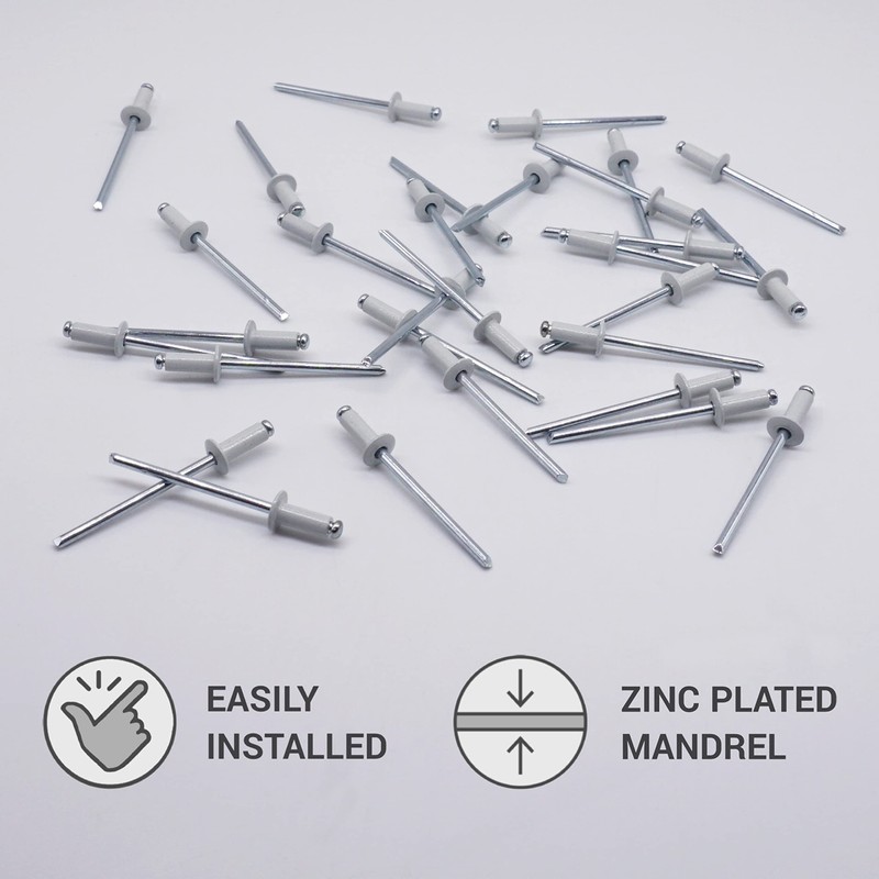 Pack of 100 Painted Blind Rivets 3.2 x 8 mm,