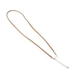 MAHAVIMOKSA 50pcs Faux Leather Suede Cord Necklace with Lobster Clasp Extended Chain (45cm/17, Brown)