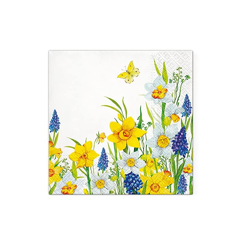 Servietten Blumen 20 full daffodils | leaves garden floral flower