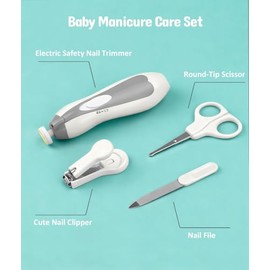 Baby Healthcare and Grooming Kit, Electric Safety Nail Trimmer Baby Nursery Kit, Newborn Care Kits with Hair Brush Comb for Newborn Infant Toddlers Ba