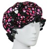 Kella Milla Stylish Satin Shower Cap - Hearts & Black