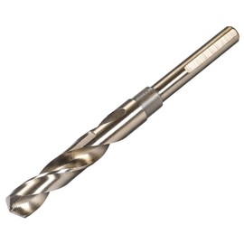 sourcing map Reduced Shank Twist Drill Bits 14mm Black Nitride & Gold Titanium Coated High Speed Steel 6542 with 10mm Shank for Stainless Steel Alloy Metal Plastic Wood