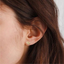 Silver Stud Earrings for Women, Sparkling Infinity Heart Shaped Studs with Cubic Zirconia│Dainty Sterling Silver Studs Earrings Gifts for Girls│Christmas Small Silver Stud Earrings