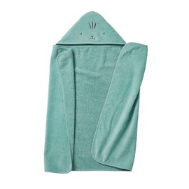 Vertbaudet Baby & Children's Hooded Bath Towel with Recycled Cotton Green 70 x 100 cm