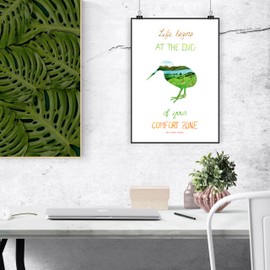 Mr. & Mrs. Panda A3 Poster Kiwi New Zealand - Gift, Flowers Decoration, Positive Message, Hand-Painted Poster, Decoration, Room Decoration, Wall Decoration