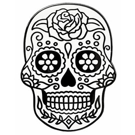 Day of the Dead Sugar Skull Enamel Lapel Pin (White)