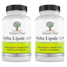 Simply Natures Pure Alpha Lipoic Acid 600mg 240 Veggie Capsules, Non-GMO Thioctic Acid 8 Month Supply