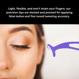 F.A.R.A.H False Eyelashes Placement Applicator Tool - Eyelash Extension Tweezers Remover Clip Tweezers Nipper (Hey Violet)