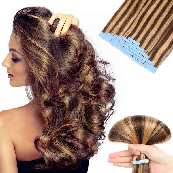 Jerriess Tape-In Real Hair Extensions, Salon Quality Tape-In Extensions, Real
