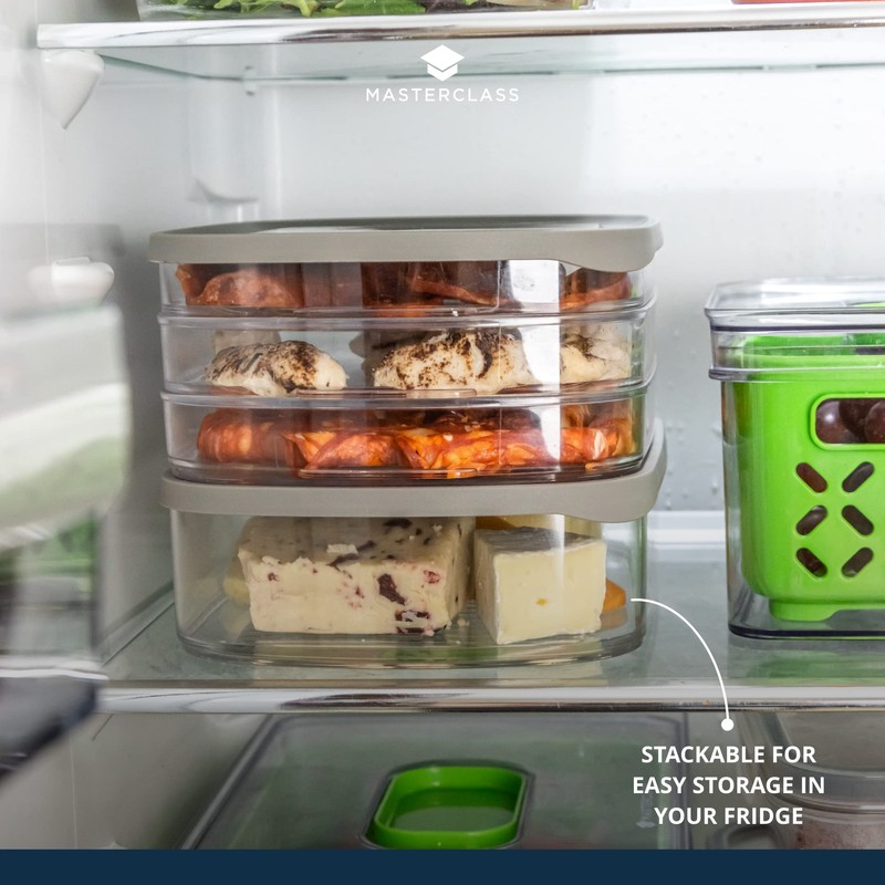 MasterClass Cheese Fridge Box with Lid, Large Airtight Container for