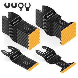 Bionso 22PCS Titanium Oscillating Tool Blade Cuts Metal and Wood, Sharp and Durable Multitool Blades, Multi Tool Blades Kits, Oscillating Saw Blades Fit Dewalt Milwaukee Ryobi Makita Worx Rockwell Wen