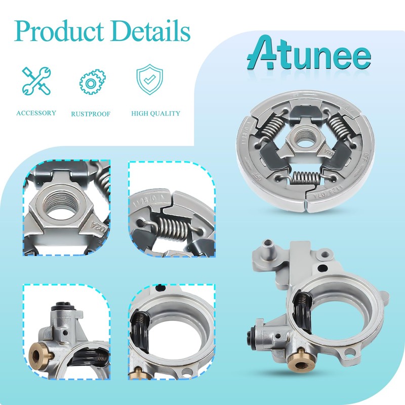 Atunee 3/8"-7T Clutch Drum Sprocket Rim Oil Pump Kit for