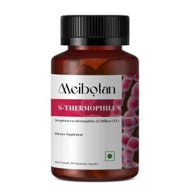 MEIBOTAN Streptococcus thermophilus Probiotics Bacteria with 25 Biilion CFU for Men & Women, Helps Digestion, Nutrient Absorption & Fighting Bad Organism - 60 Veggie Capsules