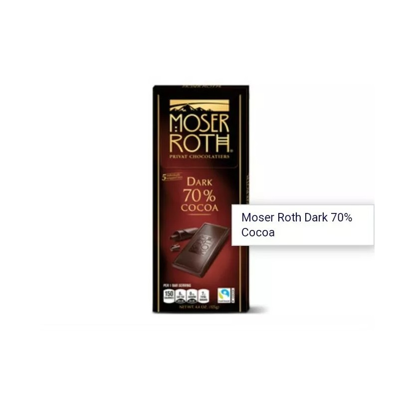 moser roth Dark chocolate bars 70% Cocoa