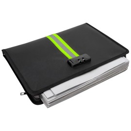 Fireproof Document Holder with Lock, Water-Resistant Money Bag, Large Capacity, Reflective Strip Design, Fits Tablet, Passport, Cash, and More Safe Storage Bag