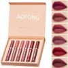 Labial Mate de Larga Duración, Labial Líquido, 6 Piezas Labial