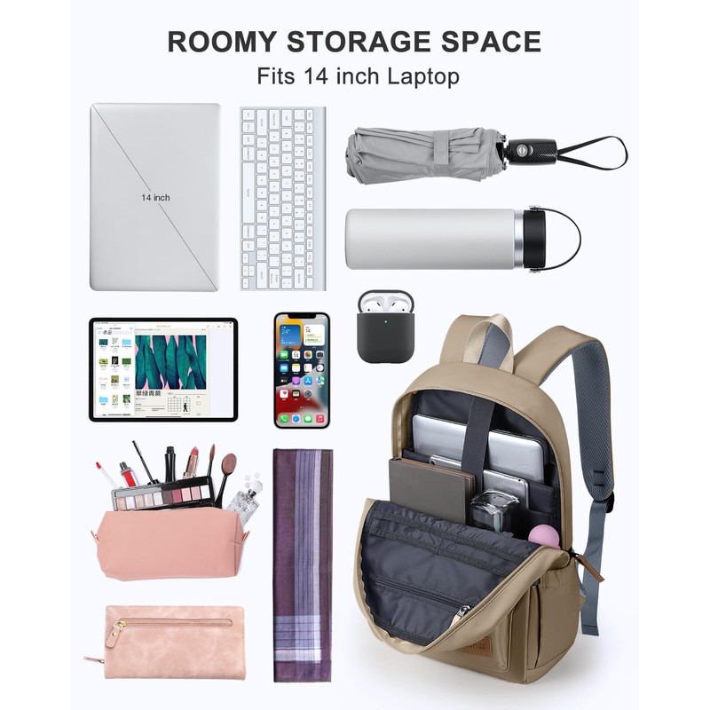 HOMIEE Lightweight Stylish Casual Backpack, Laptop Backpack Water-Resistant Daypack, Travel/School/Casual/Work