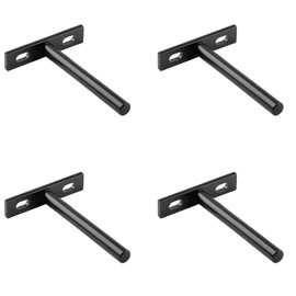 4Pcs Heavy Duty Shelf Support Bracket Invisible Shelf Bracket for Bookshelf Cabinet Wardrobe Hidden Weight Bearing Support Home DIY Wall Decoration (Black,3 in)