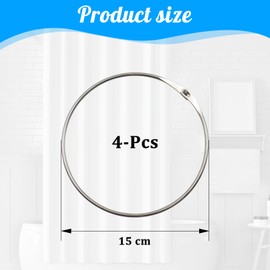 OMJMYY Pack of 4 Goods Ring Key Ring Versatile Metal Ring Key Ring Large 150 mm Metal Rings with Open End for Hanging Keys Clothes Bag Scrapbook Shower Curtain