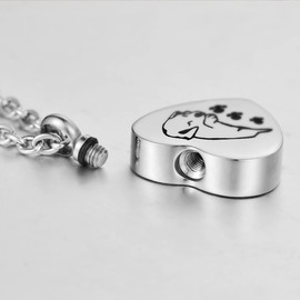 COCO Park Sleeping Dog Pet Paw Urn Necklace for Ashes Cremation Jewelry Memorial Keepsake