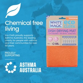 White Magic Microfibre Dish Drying Mat, Tangerine