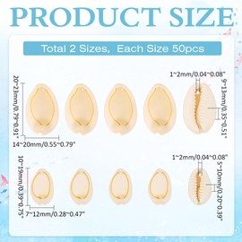 CRAFTYMELODY 100Pcs Natural Shell Charms 2 Style Sea Shell Pendants Ocean Life Pendants with Loop for Jewelry Findings Making Accessory Supplies Necklace Earring Chain Bracelets DIY Craft Home Deco