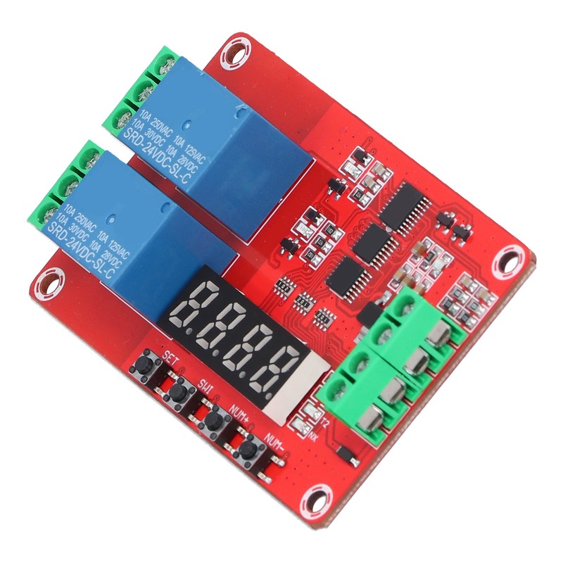 Time Delay Relay Multi Functional 2-Channel Self Lock Cycle Timing