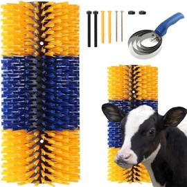 Livestock Scratching Brush, Cow, Horse, Goat, Livestock Brushes For Scratching, Horse Brush, Cow Brush, Goat Scratching Post, Animal Back Scratching Brush (Yellow Blue, 1PC)