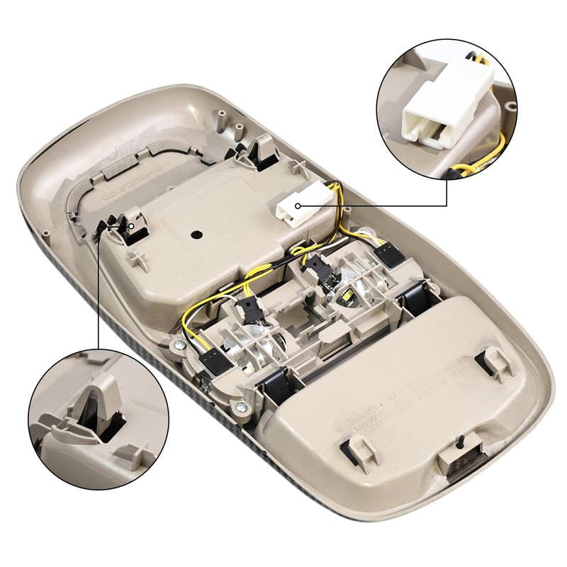 Rawsomes Overhead Console Dome Light Assembly Compatible with Dodge Ram