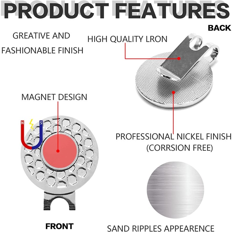 Golf Ball Markers and Hat Clip Magnetic Value Set for