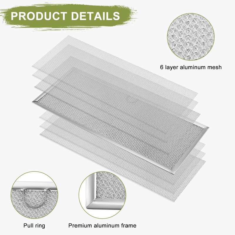 71002111 WP71002111 Downdraft Range Hood Grease Filter 15.6“ x 6.4”
