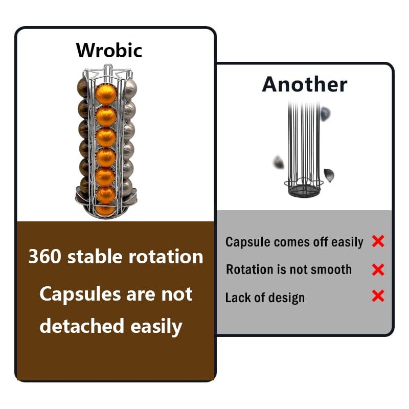 Wrobic Vertuo Pod Holder Carousel Stand for 35 Nespresso Vertuo