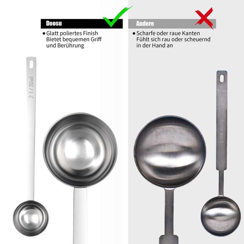 Doosu Long Coffee Spoon, 18/8 Stainless Steel Measuring Spoon with
