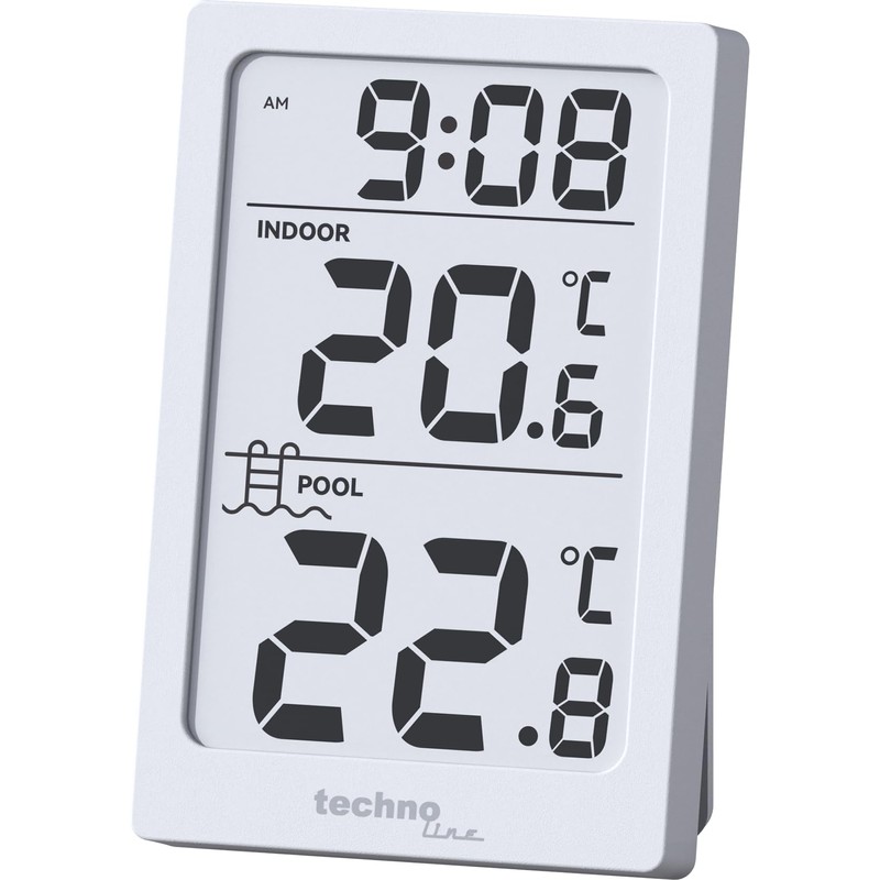 WS9079 Digital Wireless Pool Thermometer with Station, Measures Water Temperature