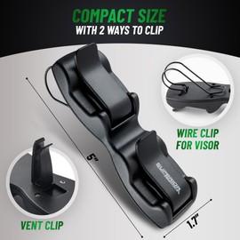 Sunglass Holder for Car Visor Clip - Sun-Glasses Holder and Ticket Card Clips - Car Visor Accessories - Luxury Eyeglass Car Mount