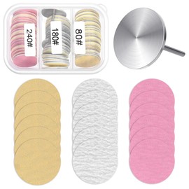 WeddHuis 60 Stück Schleifscheibe Pediküre Nagel Schleifscheiben mit Metall Nagelbohrern 25mm Ersatz Fuß Nagelfräser Aufsätze Bits für Elektrische Hornhaut Zubehör mit Aufbewahrungsbox(80#120#180#)
