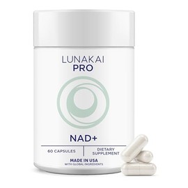 Lunakai Fórmula NAD+ de doble vía fabricada en Estados Unidos con NR y resveratrol - Suplemento natural de NAD para mujeres y hombres - Envejecimiento