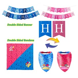 Dog Birthday Party Supplies, TCBOYING Dog Birthday Bandana Scarf and Dog Girl Boy Birthday Party Hat with Number Cute Dog Bow Tie for Small Medium Large Dog Pet Decorations Outfits