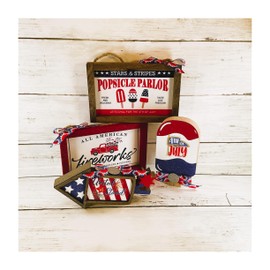 AGD Patriotic Decor - July 4th Firecracker Popsicle Cookie Tier tray