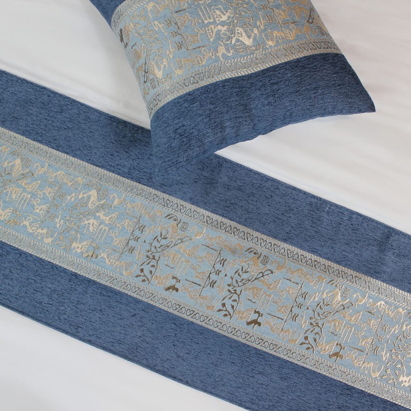 AMBERIS Chenille Bed Runner, Durable Decorative Bed Scarf for Home