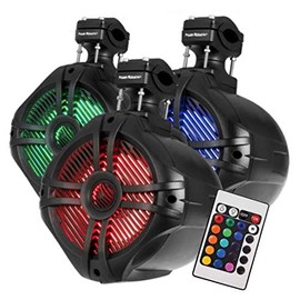 MWT-65BL Power Accoustik LED 6.5" 600W Marine Boat Wake Tower Speakers