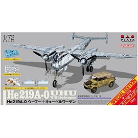 プラッツ 1/72 航空模型特選シリーズ ドイツ軍 He219A-0 ウーフー 夜間戦闘機 & キューベルワーゲン プラモデル AE-9