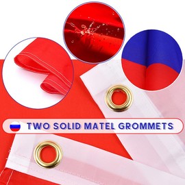 150 x 90 cm Russia flag, Russian flag with 2 metal eyelets for indoor and outdoor use, bright colours, Russian Federation national flag, decorated at sporting events, parties, parades